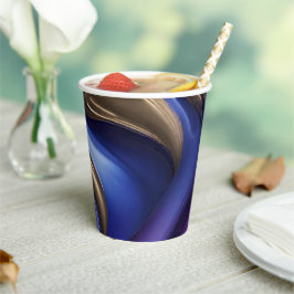 モダンパーティー・サプライ – 青の紫と金ゴールド 紙コップ