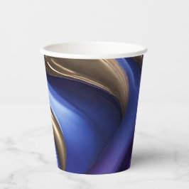 モダンパーティー・サプライ – 青の紫と金ゴールド 紙コップ