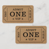 モダンパーティー 入場チケット - ラスティック クラフト エンクロージャーカード (正面/裏面)