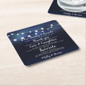 モダンパーティー/結婚sありがとう スクエアペーパーコースター (アングル)