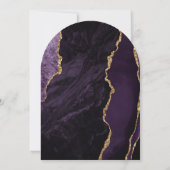 モダンパープルアゲート シックスクリプト アーチ形 ウェディング 招待状 (裏面)