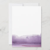 モダンパープルアブストラクトウォーターカラーウェディング 招待状 (裏面)