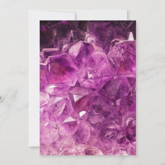 モダンパープルアメシスト宝石バースデーパーティー 招待状 (裏面)
