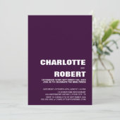 モダンパープルウェディングレセプション 招待状 (スタンド正面)