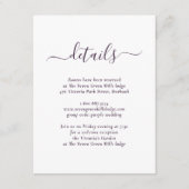 モダンパープルウェディング エンクロージャーカード (正面)