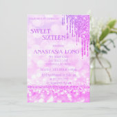 モダンパープルグリッター スウィート16 セーブザデート (スタンド正面)