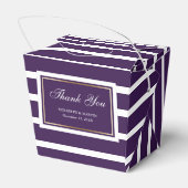モダンパープルゴールドウェディングサンクス フェイバーボックス (裏面サイド)
