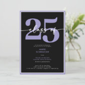 モダンパープルスクリプト卒業発表 招待状 (スタンド正面)