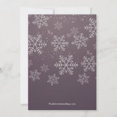 モダンパープルスノーフレーク ブライダルシャワー招待状 招待状 (裏面)