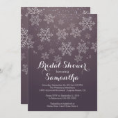 モダンパープルスノーフレーク ブライダルシャワー招待状 招待状 (正面/裏面)