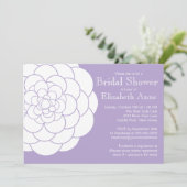 モダンパープルダリアブルムフローラルブライダルシャワー 招待状 (スタンド正面)