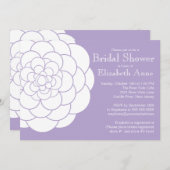 モダンパープルダリアブルムフローラルブライダルシャワー 招待状 (正面/裏面)