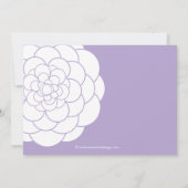 モダンパープルダリア ブルーム フラワーブライダルシャワー 招待状 (裏面)