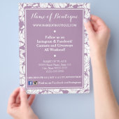 モダンパープルフラワーバーチェブトイベント チラシ (手)