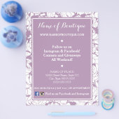 モダンパープルフラワーバーチェブトイベント チラシ (シングル)