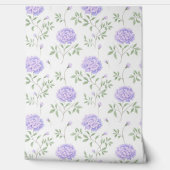 モダンパープルフラワーパターン 壁紙 (ほどく)