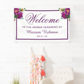 モダンパープルフラワー赤ちゃん女の子アキカ 横断幕 (インサイチュ)