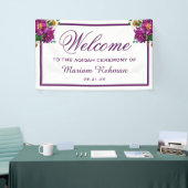 モダンパープルフラワー赤ちゃん女の子アキカ 横断幕 (トレードショー)