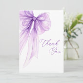 モダンパープルボウ ブライダルシャワー サンキューカード (スタンド正面)