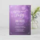 モダンパープルライト エレガントな退職パーティー 招待状 (スタンド正面)