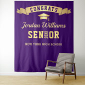 モダンパープル卒業パーティー写真用背景 タペストリー (インサイチュ)