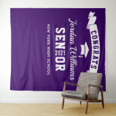 モダンパープル卒業パーティー写真用背景 タペストリー (インサイチュ(横))