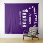 モダンパープル卒業写真ブース背景 タペストリー (インサイチュ(横))
