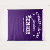 モダンパープル卒業写真ブース背景 タペストリー (正面(横))