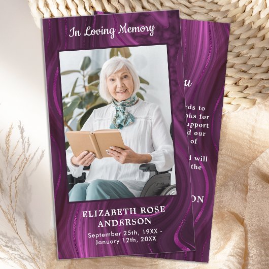 モダンパープル大理石葬礼 ノートカード