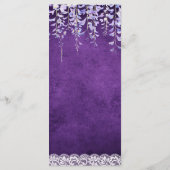 モダンパープル藤レースのウェディング メニュー (裏面)