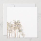 モダンパームツリー ウェディング 水彩 招待状 (裏面)