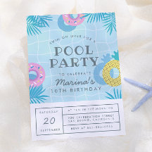 モダンパームリーブスとパイナップルプール誕生日パーティー