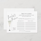 モダンパールスプロセッコレシピカードブライダルシャワー エンクロージャーカード (正面/裏面)