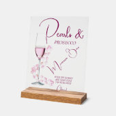 モダンパール&プロセッコミモサバーブライダルシャワー アクリルサイン (傾斜)