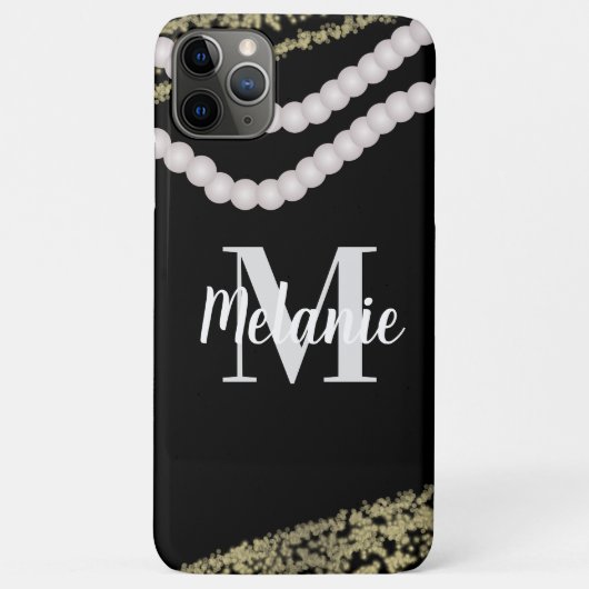 モダンパール+ラメ 名前入り Case-Mate iPhoneケース (裏面)