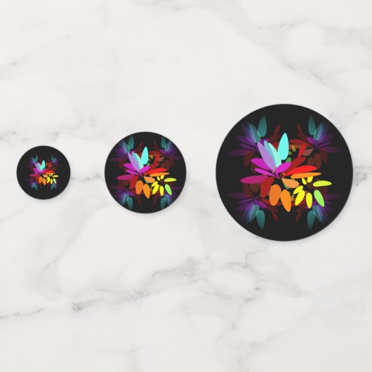 モダンヒッピーサイケデリックスタイルレインボーカラー コンフェッティ (正面)