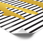 モダンヒップホップダンスガールストライプズ白黒 ポスター (コーナー)