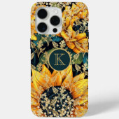 モダンヒマワリ ギター モノグラム オーダーメイド Case-Mate iPhoneケース (裏面)