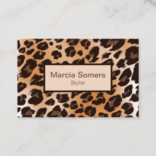 モダンヒョウ型エレガント名刺 名刺 (正面)