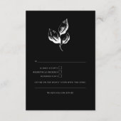 モダンビクトリアンモノクロ結婚式RSVP エンクロージャーカード (裏面)