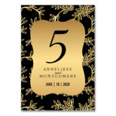 モダンビクトリアン金ゴールドフローラ テーブルナンバー (裏面)