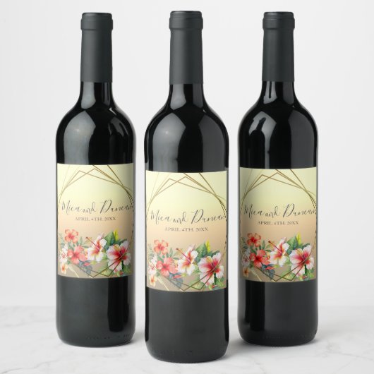 モダンビサ結婚ス ワインラベル (ボトル)