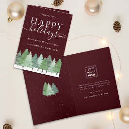 モダンビジネスクリスマスの森の会社のロゴ シーズンカード