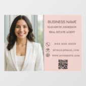 モダンビジネスフォトコンタクト情報 ピンク ウィンドウサイン (シート)