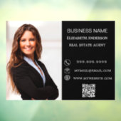 モダンビジネスフォトコンタクト情報 ブラック ウィンドウサイン (シート3)