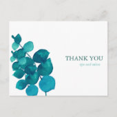 モダンビジネスユーカリ葉の感謝カード ポストカード (正面)