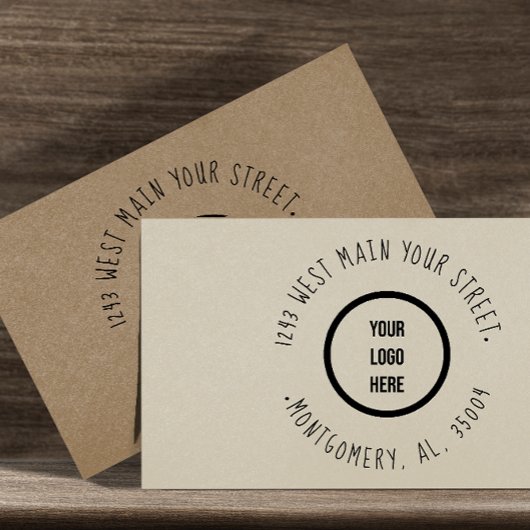 モダンビジネスロゴ手書き返送先住所 セルフインキングスタンプ