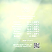 モダンビジネス営業時間ロゴQRコードシール ウィンドウサイン (シート3)