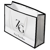 モダンビジネス カスタムロゴ | QRコード ミニマル ラージペーパーバッグ (正面アングル)