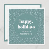 モダンビジネス スノーフレークパターン ダスティーブルー シーズンカード (正面/裏面)